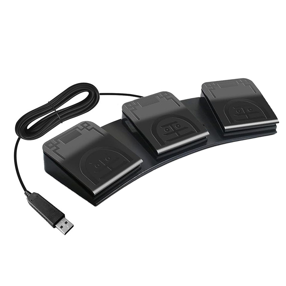 FS2020 USB Foot Pedal PC 3-pedal Programmable Computer Keyboard Hot Key for PC Gaming Office Transcription Equipment Control HID