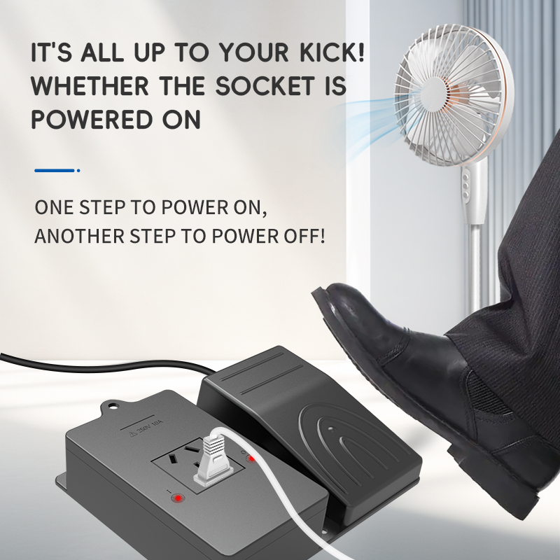 Foot-Controlled Power Socket with China, UK, and US Standard Sockets Foot Pedal Switch