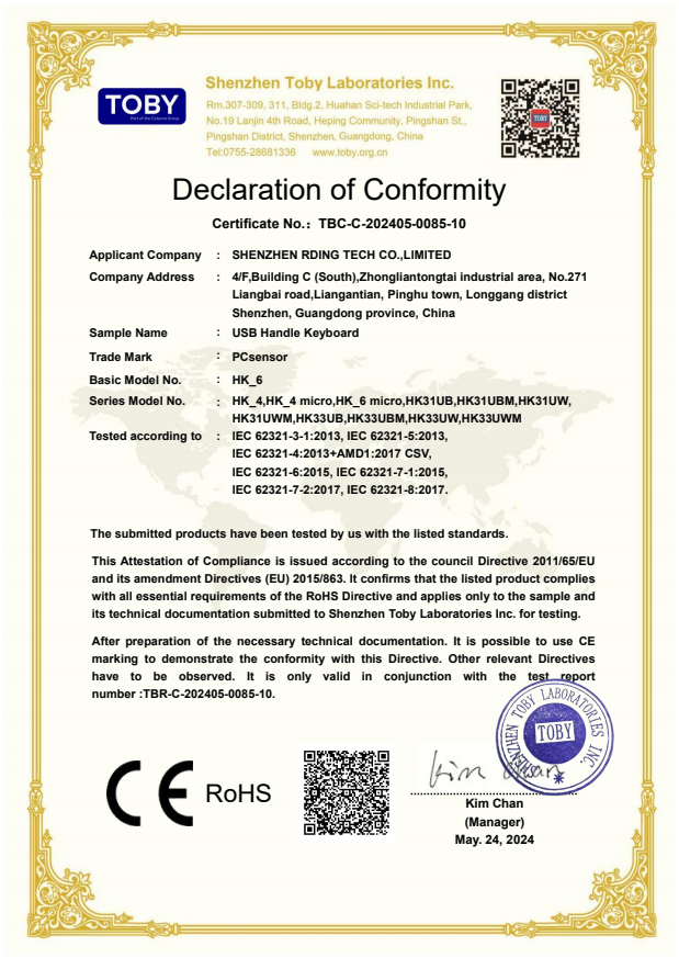 FS21 ROHS Certificate